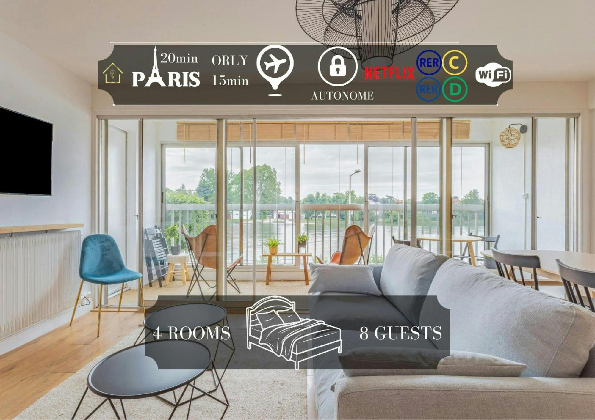 Appart'Hotel Luminous Vue Seine- Paris 15Min Juvisy-sur-Orge Dış mekan fotoğraf